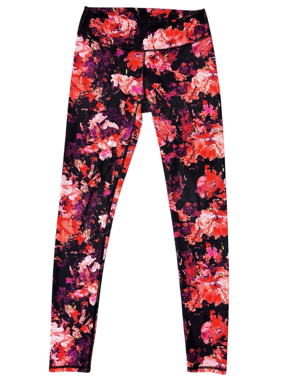 Fabletics Salar PowerHold Floral Leggings XS Pink Black Workout Yoga - Picture 2 of 6